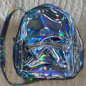 Holographic mini backpack